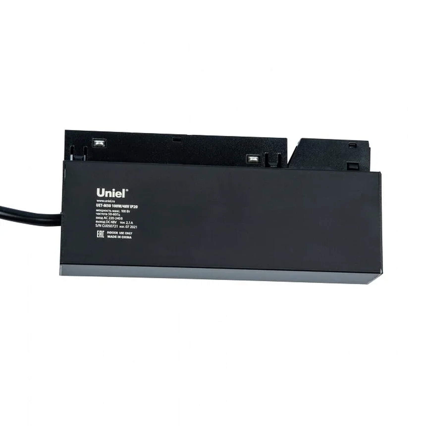 UET-M50 100W/48V IP20 Блок питания для магнитного шинопровода, 100Вт, 48В. Встраиваемый. ТМ Uniel