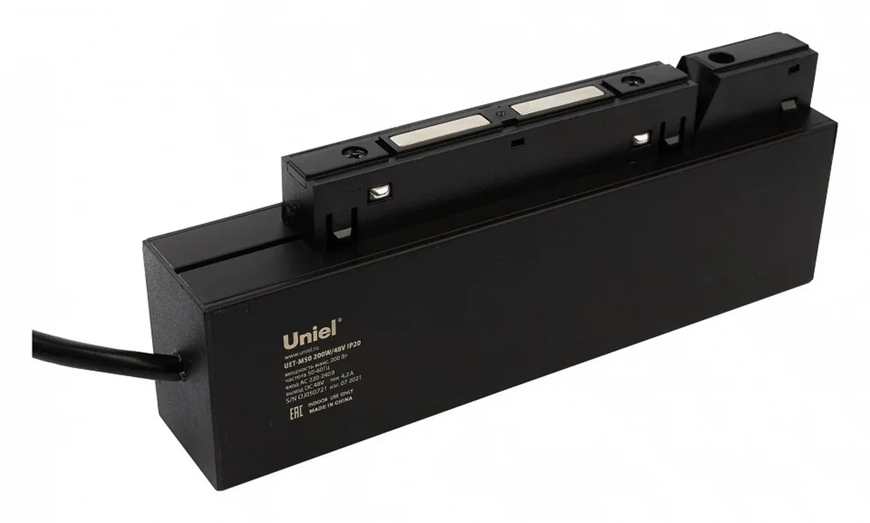 UET-M50 200W/48V IP20 Блок питания для магнитного шинопровода, 200Вт, 48В. Встраиваемый. ТМ Uniel