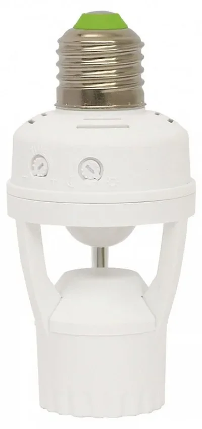 USN-R50 60W/360R/E27 WHITE Датчик движения ИК, под лампу Е27. 7м, 10сек. - 5мин., IP20