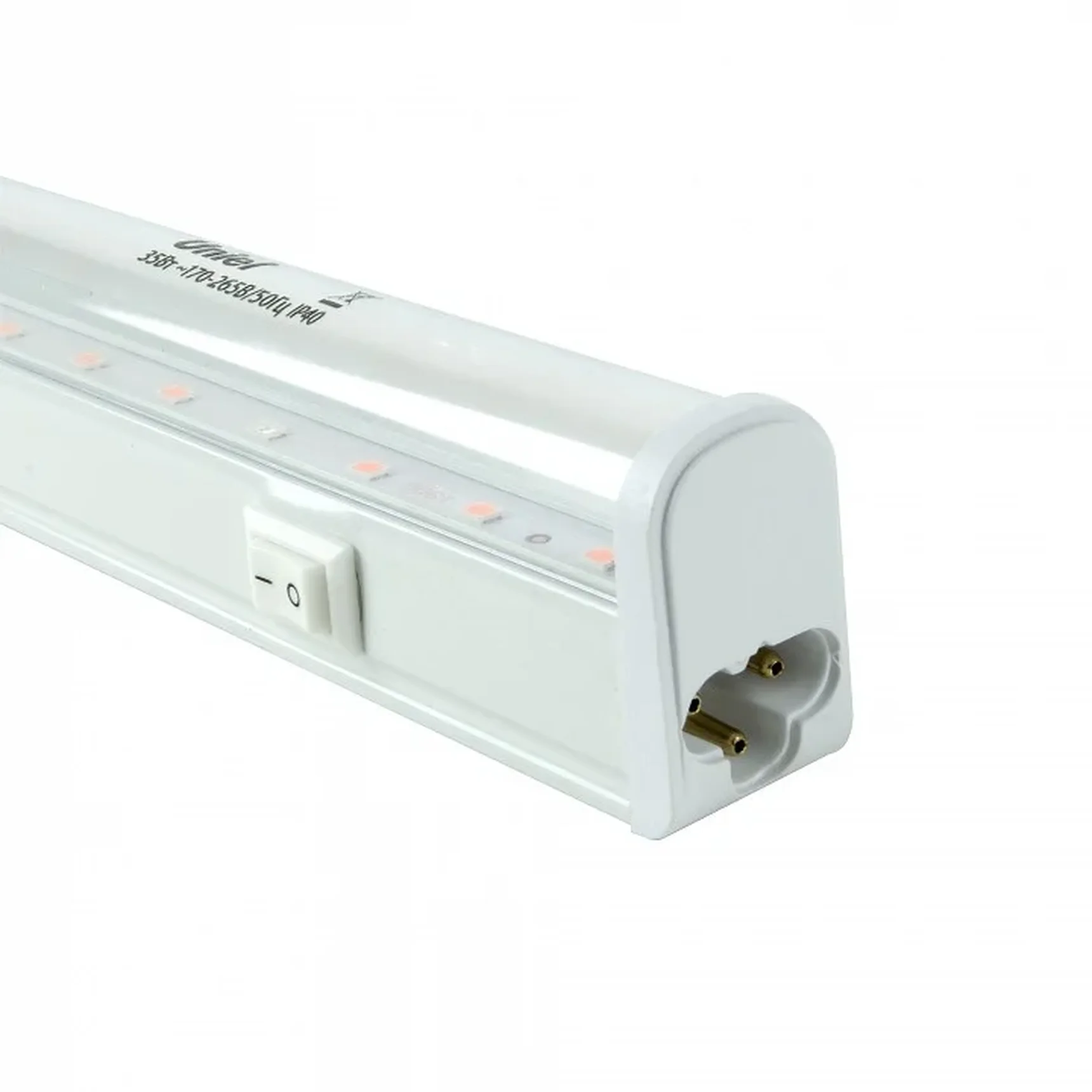 ULI-P43-35W/SPBX IP40 WHITE Светильник для растений светодиодный линейный, 1150мм, выкл. на корпусе. Алюминий. Спектр с дальним красным