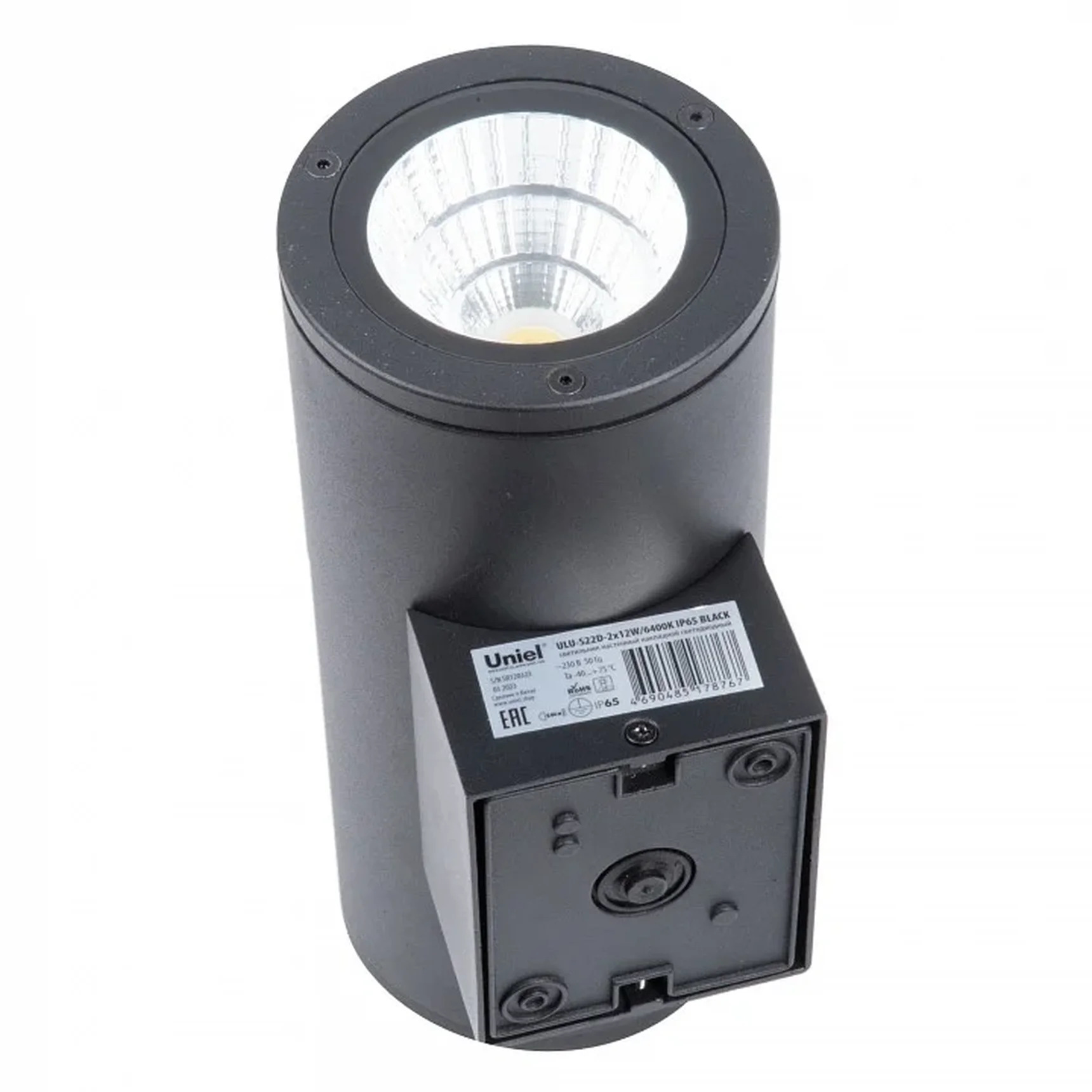 ULU-S22D-2x12W/6400K IP65 BLACK Светильник светодиодный уличный. Архитектурный накладной. Дневной свет (6400K). Корпус черный