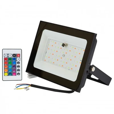 ULF-F60-50W/RGB IP65 200-240В BLACK N1 Прожектор светодиодный. Мультиколор. Пульт ДУ (в/к). Корпус черный