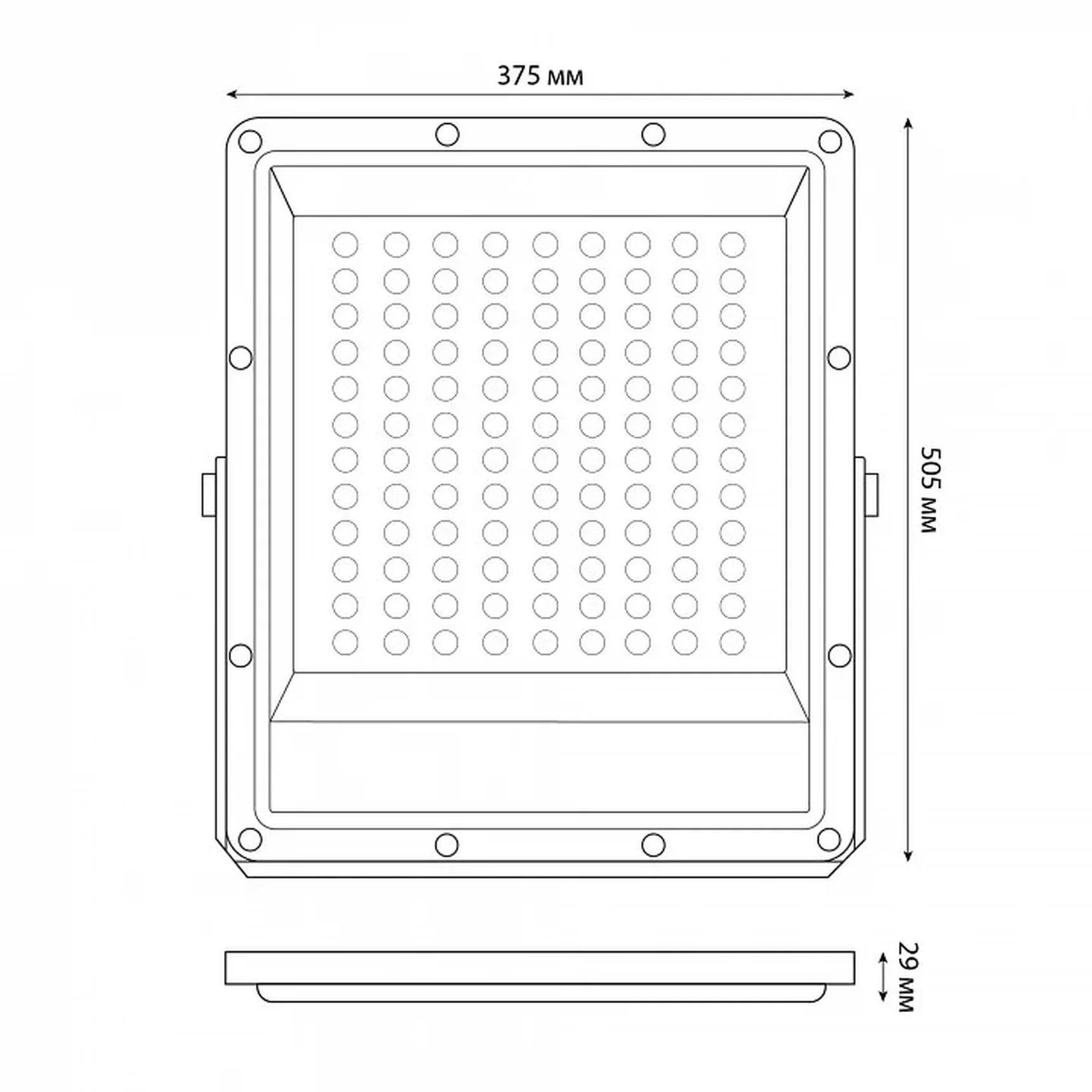 ULF-F51D-300W/6500K IP65 200-240V GREY Прожектор светодиодный. Дневной свет (6500K). Угол 90 градусов. Корпус серый