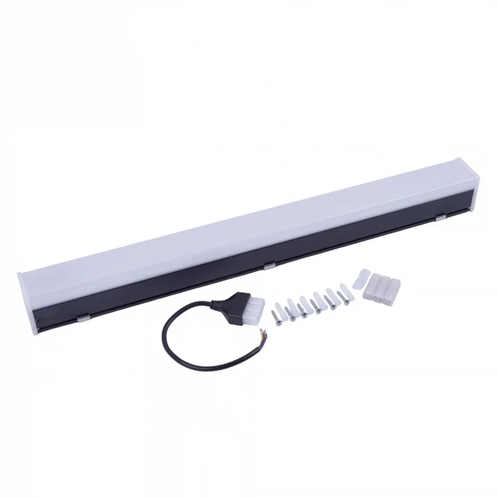 ULO-N10A-20W/6500K/L60 IP40 BLACK Светильник линейный светодиодный подвесной. Прямой, 60см. Белый свет (6500K). 2000Лм. Алюминий