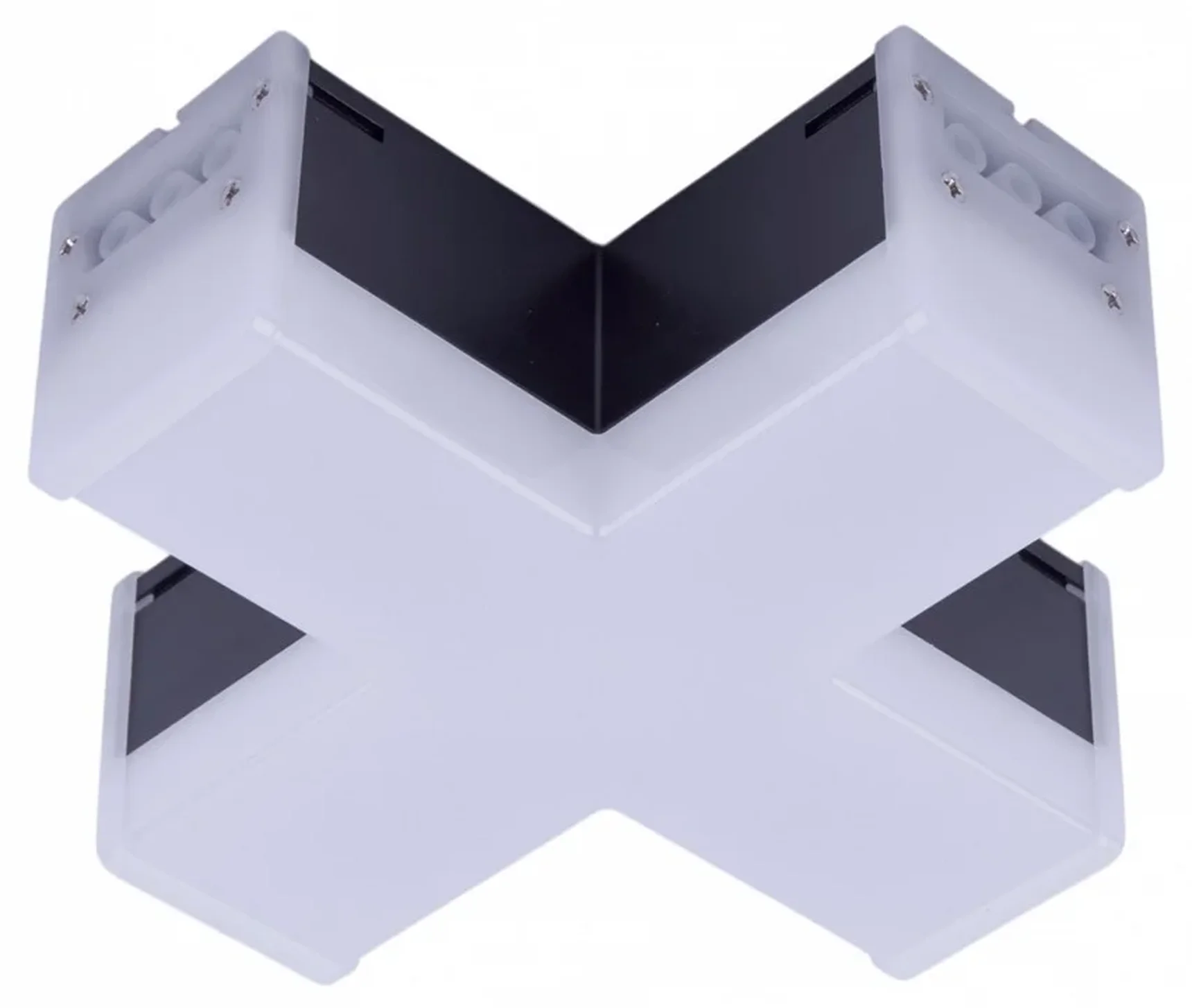 ULO-N11X-12W/4000K IP40 BLACK Светильник светодиодный X-образный. Белый свет (4000K). 1200Лм. Алюминий. Цвет черный