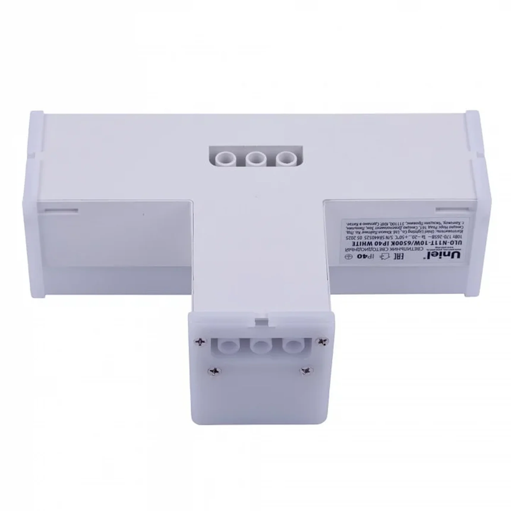 ULO-N11T-10W/6500K IP40 WHITE Светильник светодиодный T-образный Белый свет (6500K). 2000Лм. Алюминий. Цвет белый