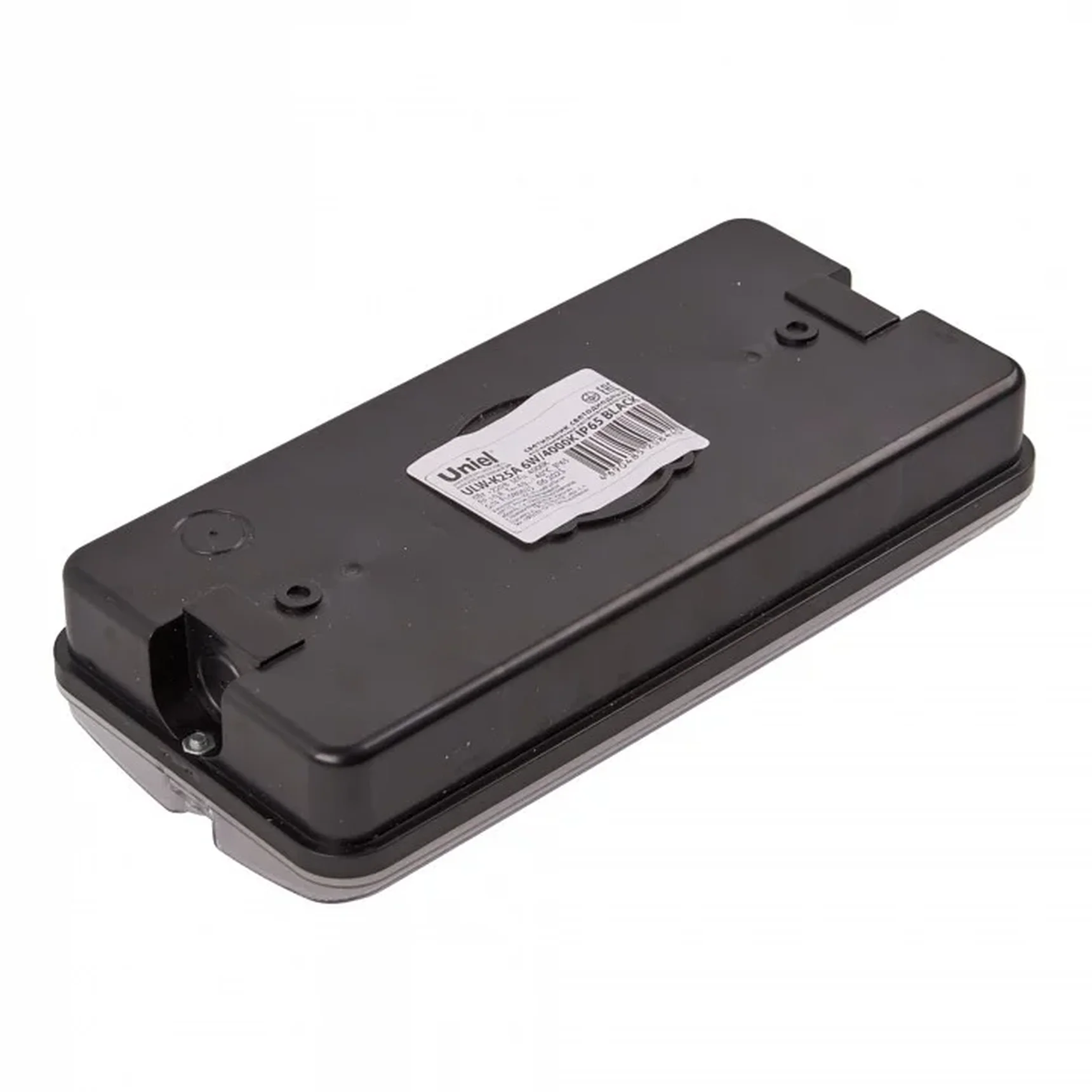 ULW-K25A 6W/4000K IP65 BLACK Светильник светодиодный влагозащищенный. Белый свет (4000K). 660Лм. Размер 220*105*50мм. Корпус чёрный. ТМ