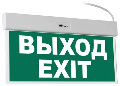 ULR-E50-3W/6500K WHITE ВЫХОД/EXIT S01 Светильник светодиодный аварийного освещения. Белый свет (6500K). Встроенный аккумулятор. Корпус