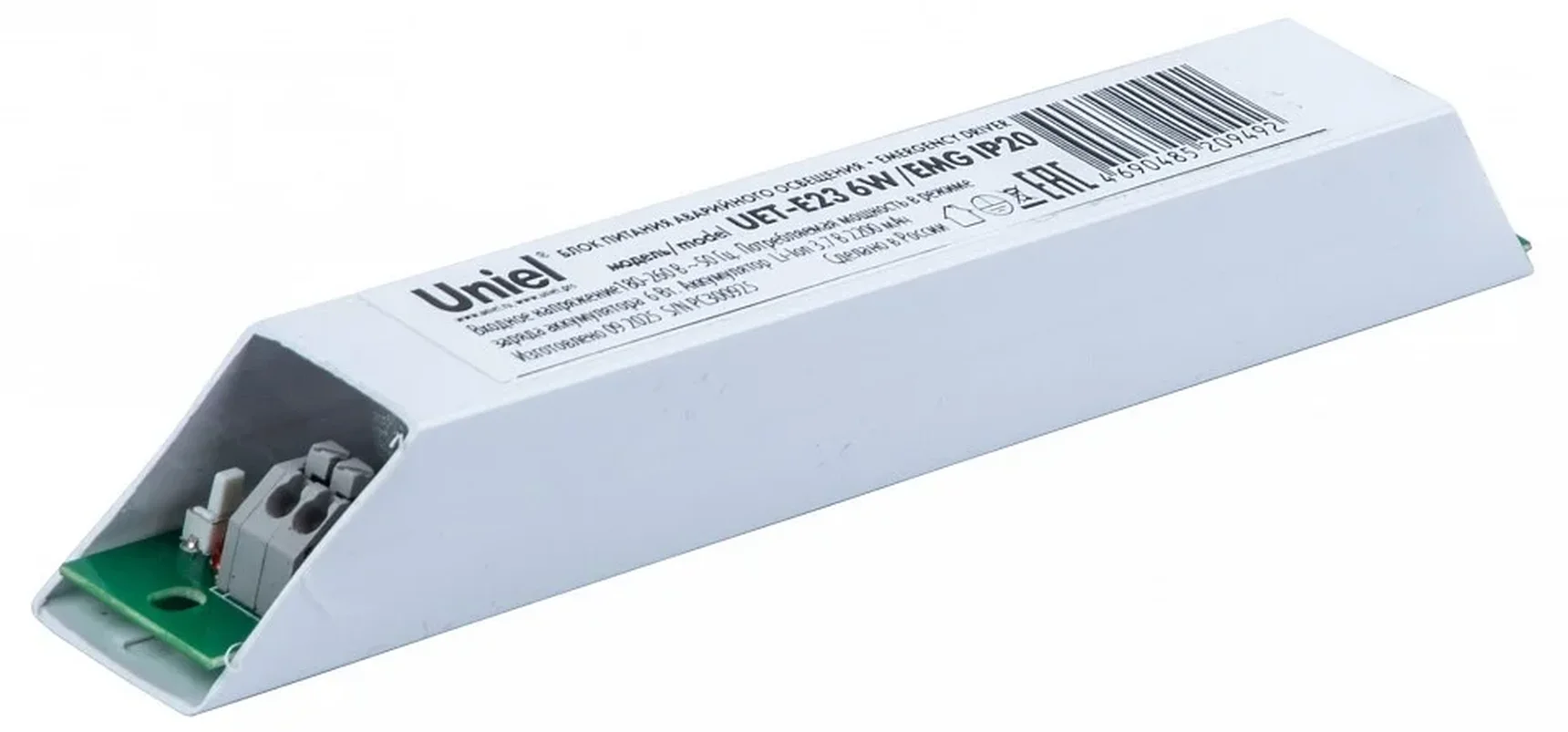UET-E23 6W/EMG IP20 Блок аварийного питания для светодиодных панелей PREMIUM+ подходит для накладного монтажа с рамкой. TM Uniel