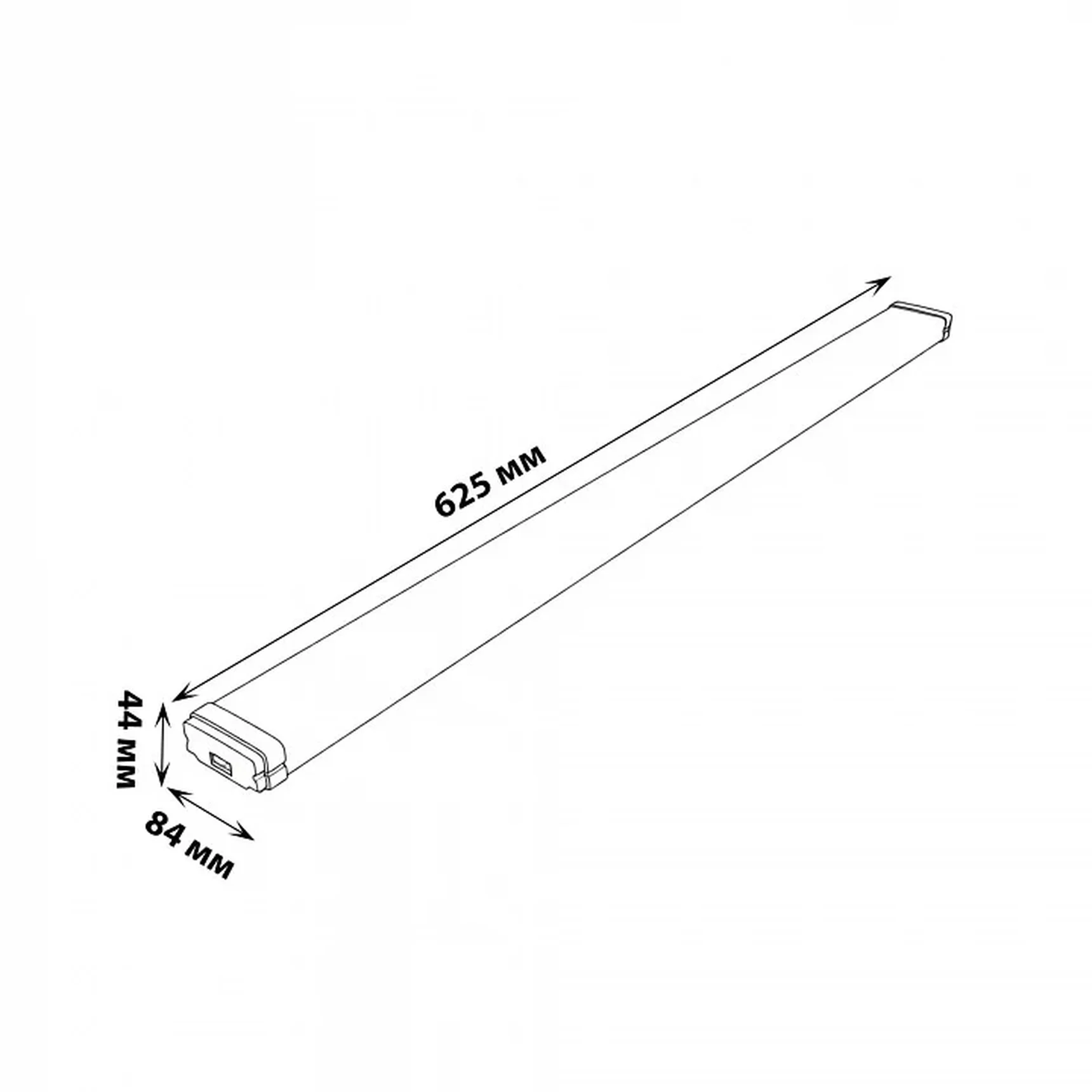 ULO-K21A 20W/5000K/L62/K IP65 WHITE Светильник линейный светодиодный подвесной. Белый свет (5000K). 2200Лм. 625х84х44мм. Корпус белый