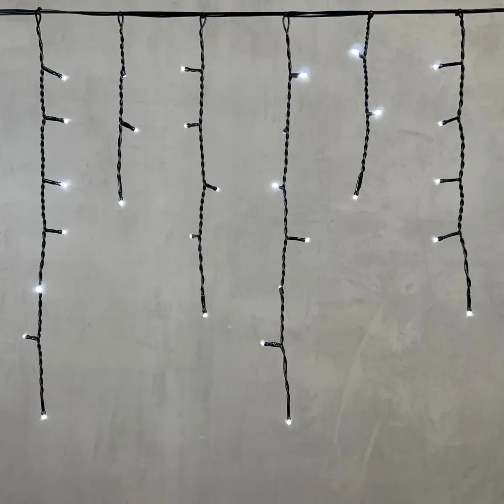 Гирлянда Бахрома 3,1 x 0,5 м Белая 24В, 150 LED, Провод Черный ПВХ, IP54