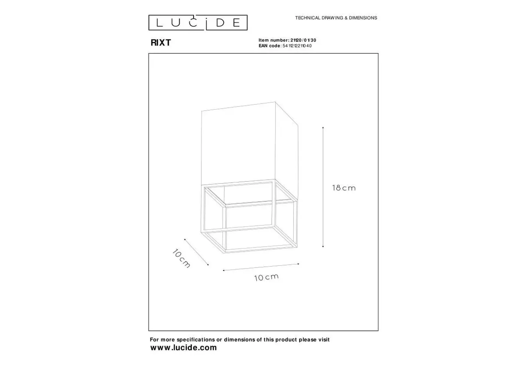 Потолочный светильник Lucide Rixt 21120/01/30
