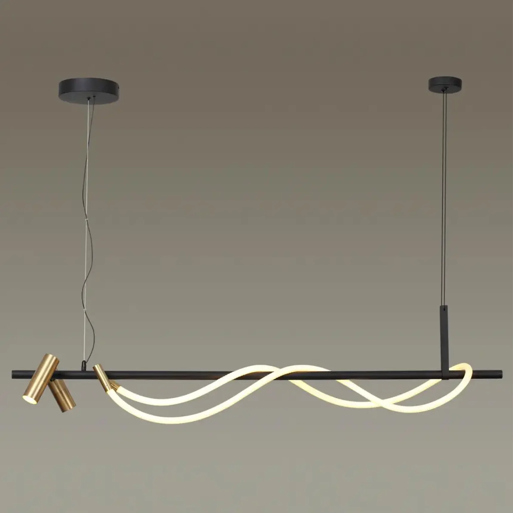 4397/30L HIGHTECH ODL23 263 черный/античная бронза/металл/канат Подвесной св-к с раздельн. вкл IP20 LED 30W 1200Лм 3000K CORDA