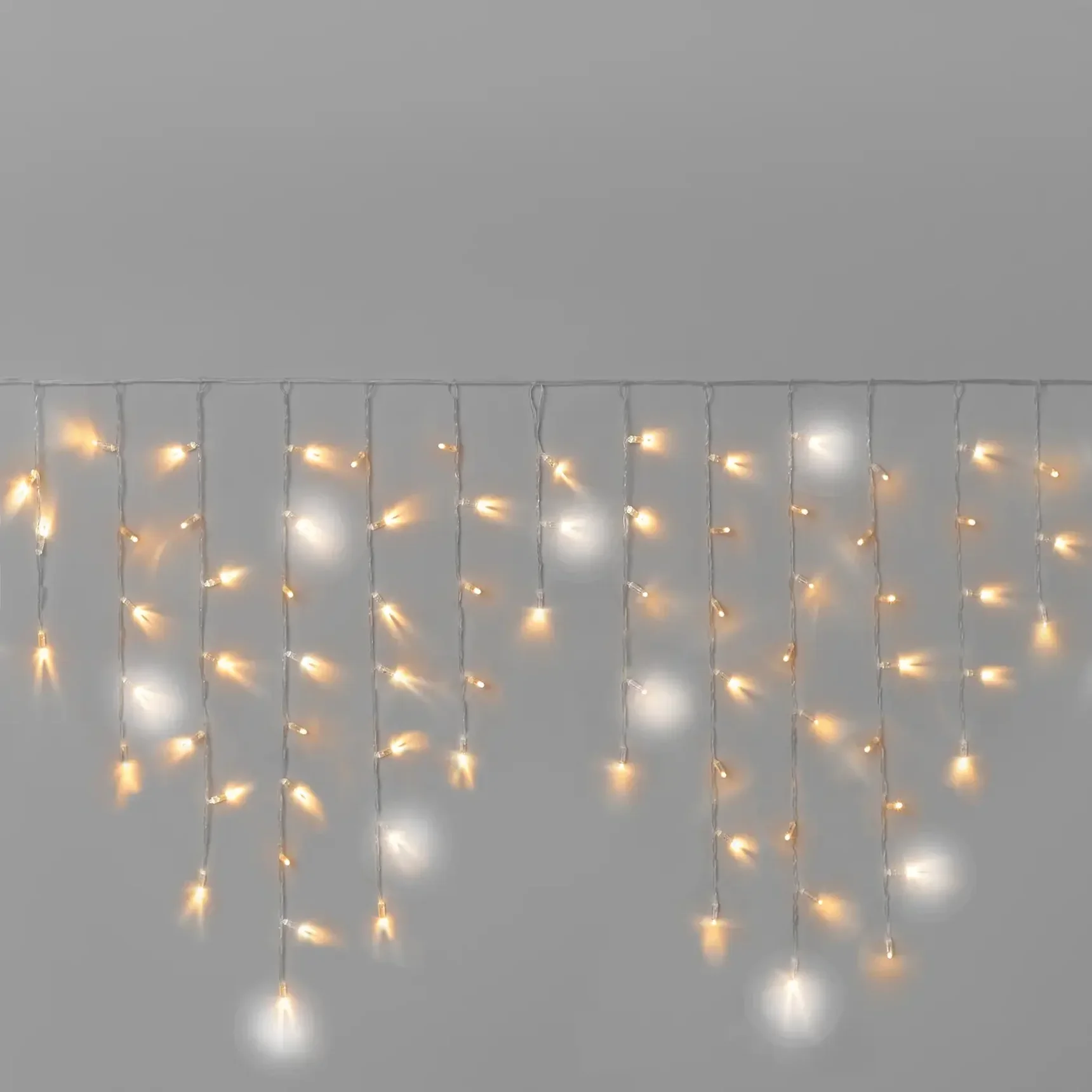 Гирлянда Бахрома INOXHUB 3х0.9м, мерцающая, 144 LED, 220В, IP65, прозрачный провод, ТЁПЛАЯ БЕЛАЯ