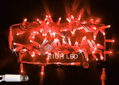 Светодиодная гирлянда 100 LED, IP65, для улицы, провод белый, Свечение: мерцание, RL-S10CF-220V-CW/R