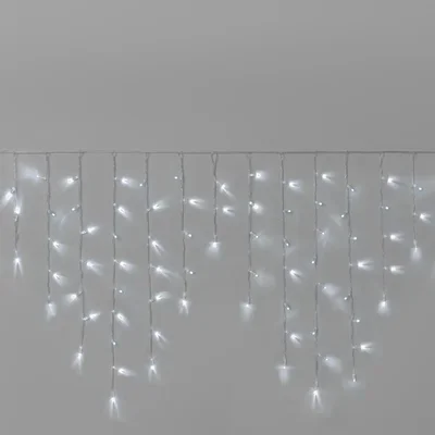 Гирлянда Бахрома INOXHUB 3х0.9м, 144 LED, 220В, IP65, прозрачный провод, БЕЛАЯ