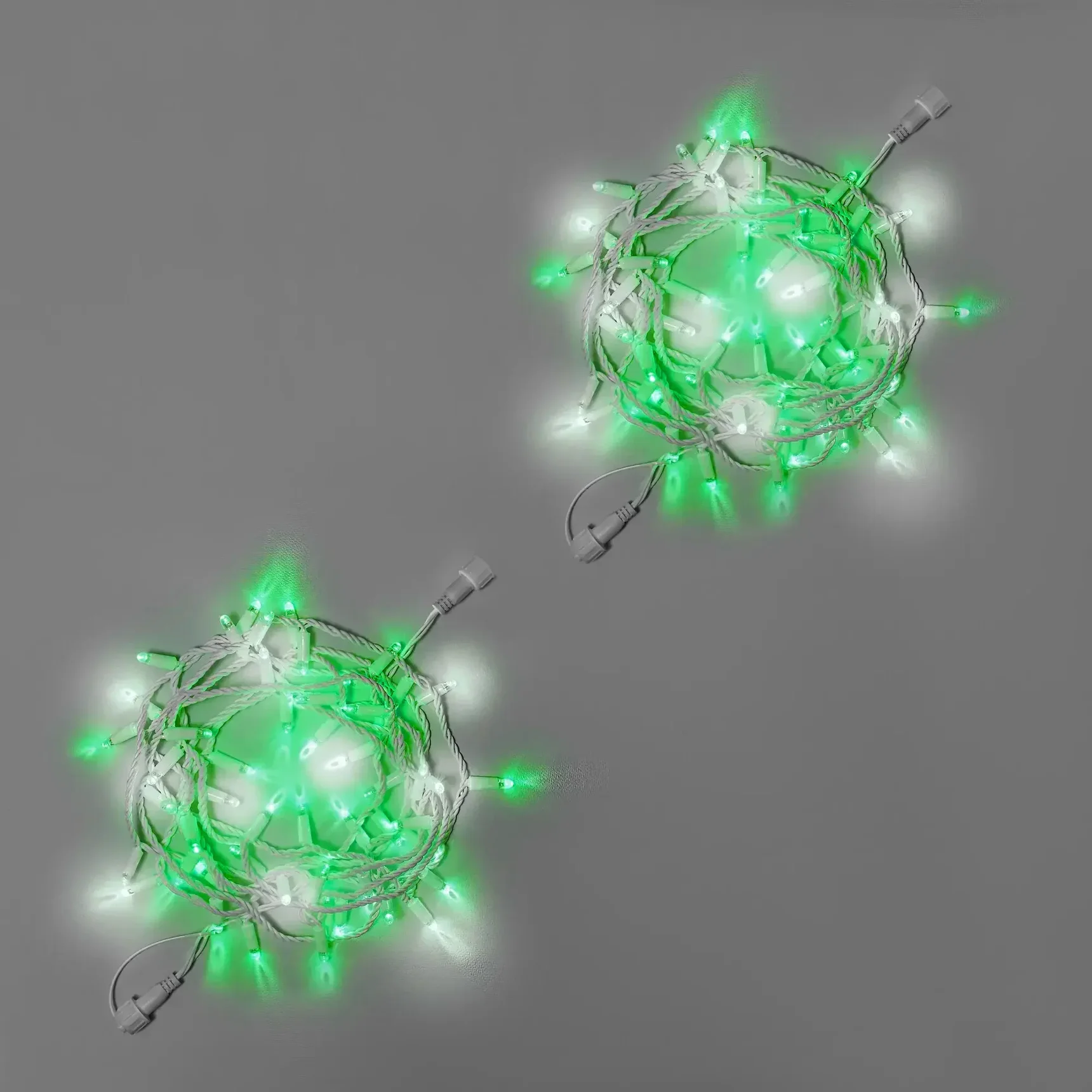 Светодиодная гирлянда INOXHUB Нить 10м, 100 LED, соединяемая, с мерцанием, 220В, IP65, белый резиновый провод 3.3мм, ЗЕЛЕНАЯ