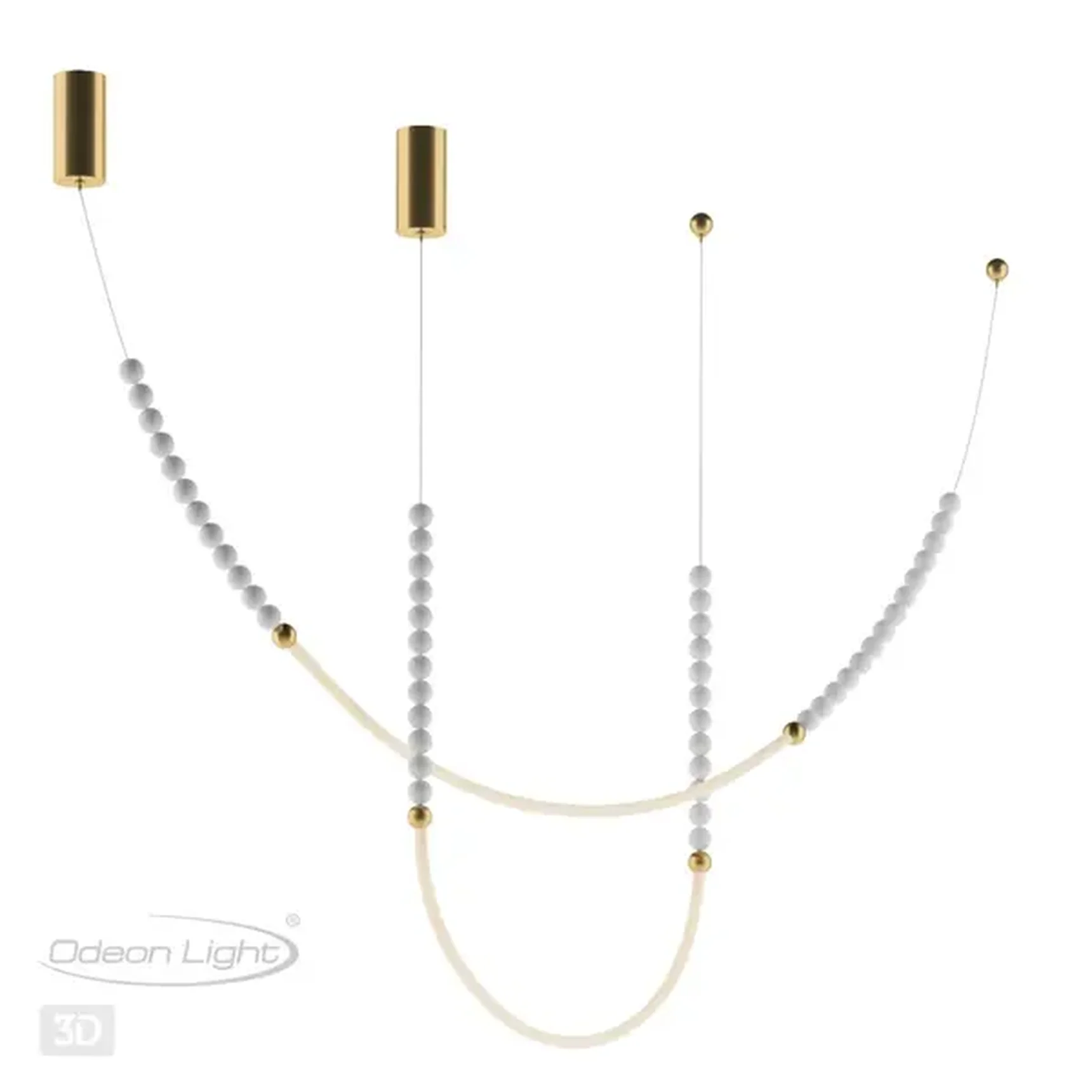 6639/24CL HIGHTECH ODL24 291 металл/античная бронза/белые бусы из акрила Потолочный светильник (в комплекте 2 нити) IP 20 LED 24W 3500K 220V MONELLA