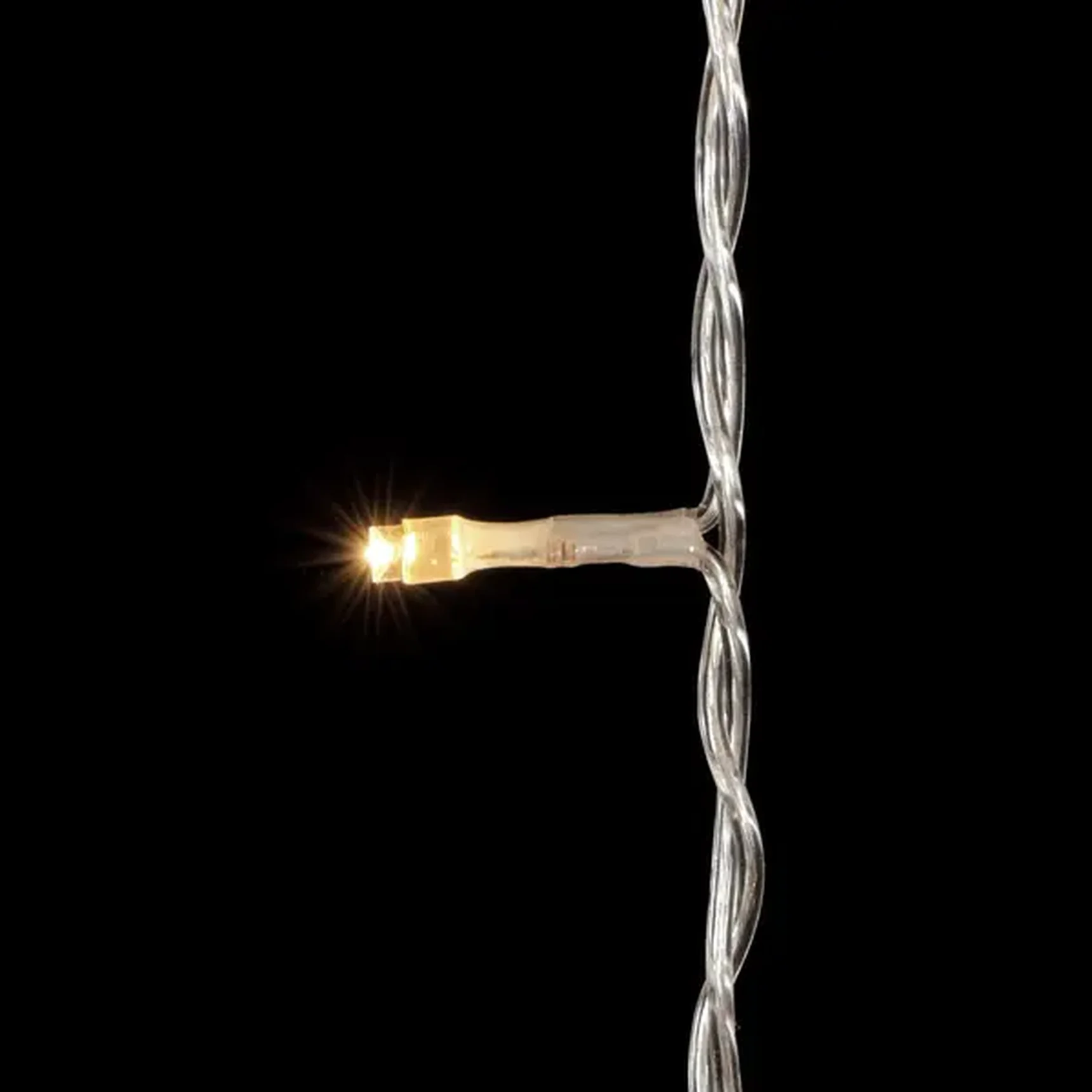 Гирлянда Занавес 2 x 2 м Тепло-Белый с Мерцанием Белого Диода 220В, 400 LED, Провод Прозрачный ПВХ, IP54