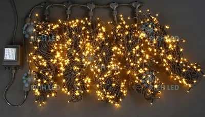 Светодиодный спайдер 1000 LED, IP54, для улицы и помещения, провод черный, Свечение: постоянное, RL-S5*20-B/Y