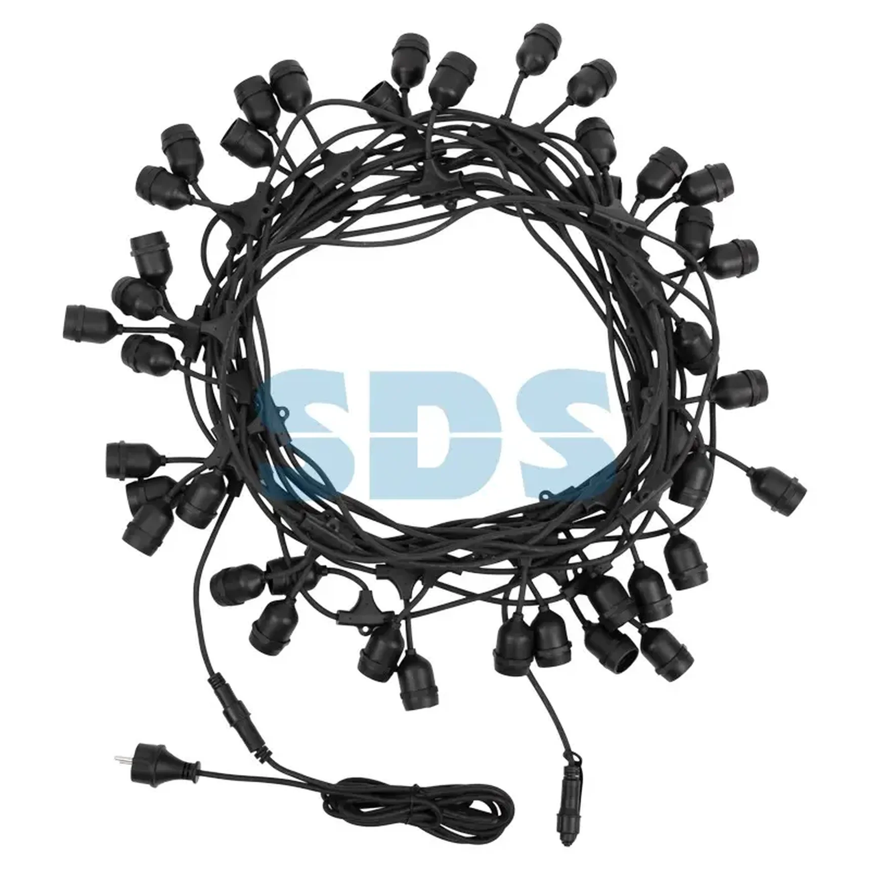 Белт-Лайт 20 м, черный каучук, шаг 50 см, 40 подвесных патронов, IP44