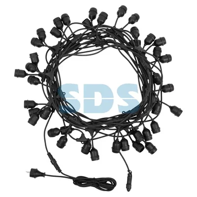 Белт-Лайт 20 м, черный каучук, шаг 50 см, 40 подвесных патронов, IP44