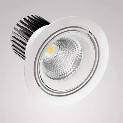 Встраиваемый ПОВОРОТНЫЙ светодиодный светильник Круглый 220 Вольт, 50 Ватт, 12/24/38/60, IP20, FLED-DL 004-50-5000К