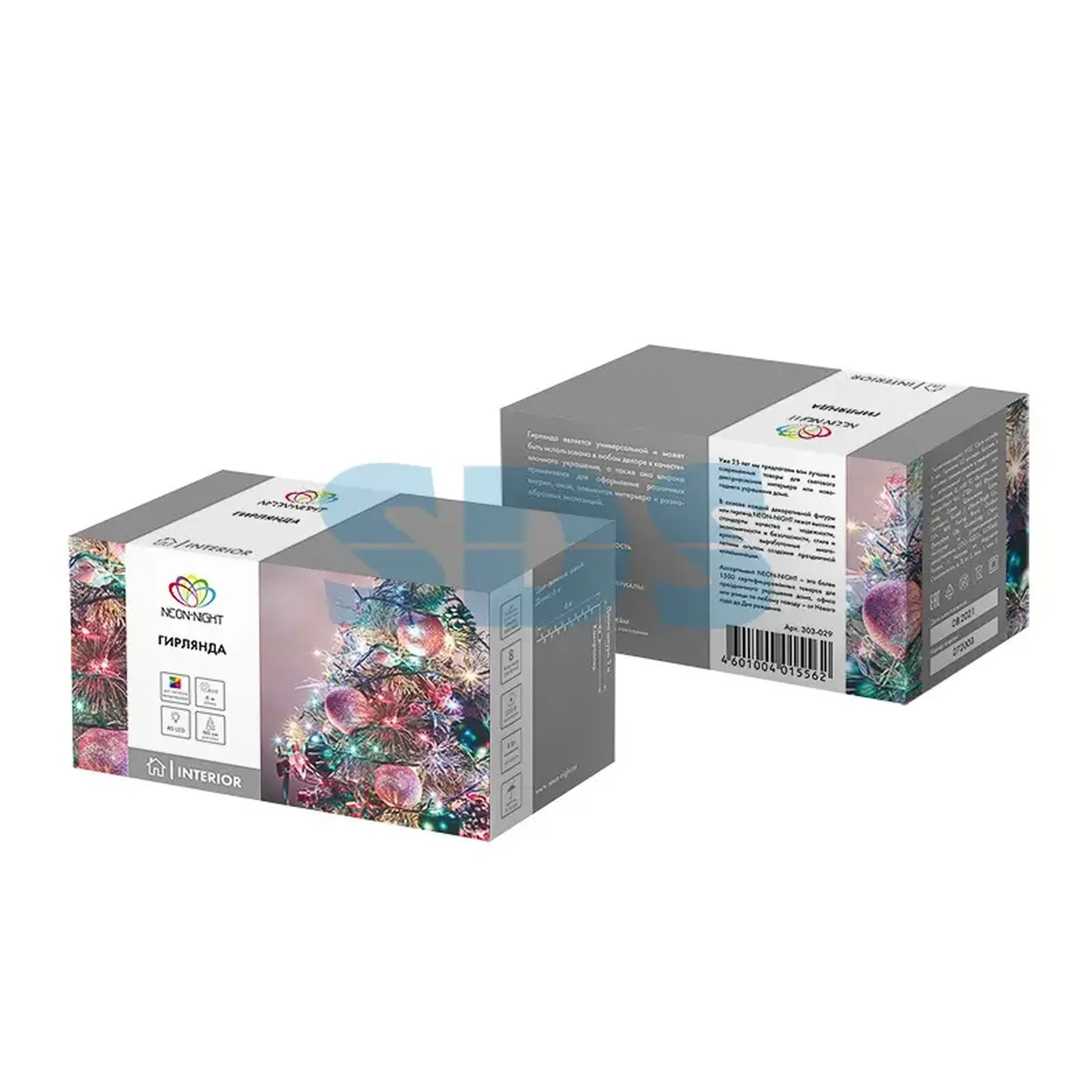 Гирлянда Твинкл Лайт 6 м, темно-зеленый ПВХ, 40 LED, цвет мультиколор