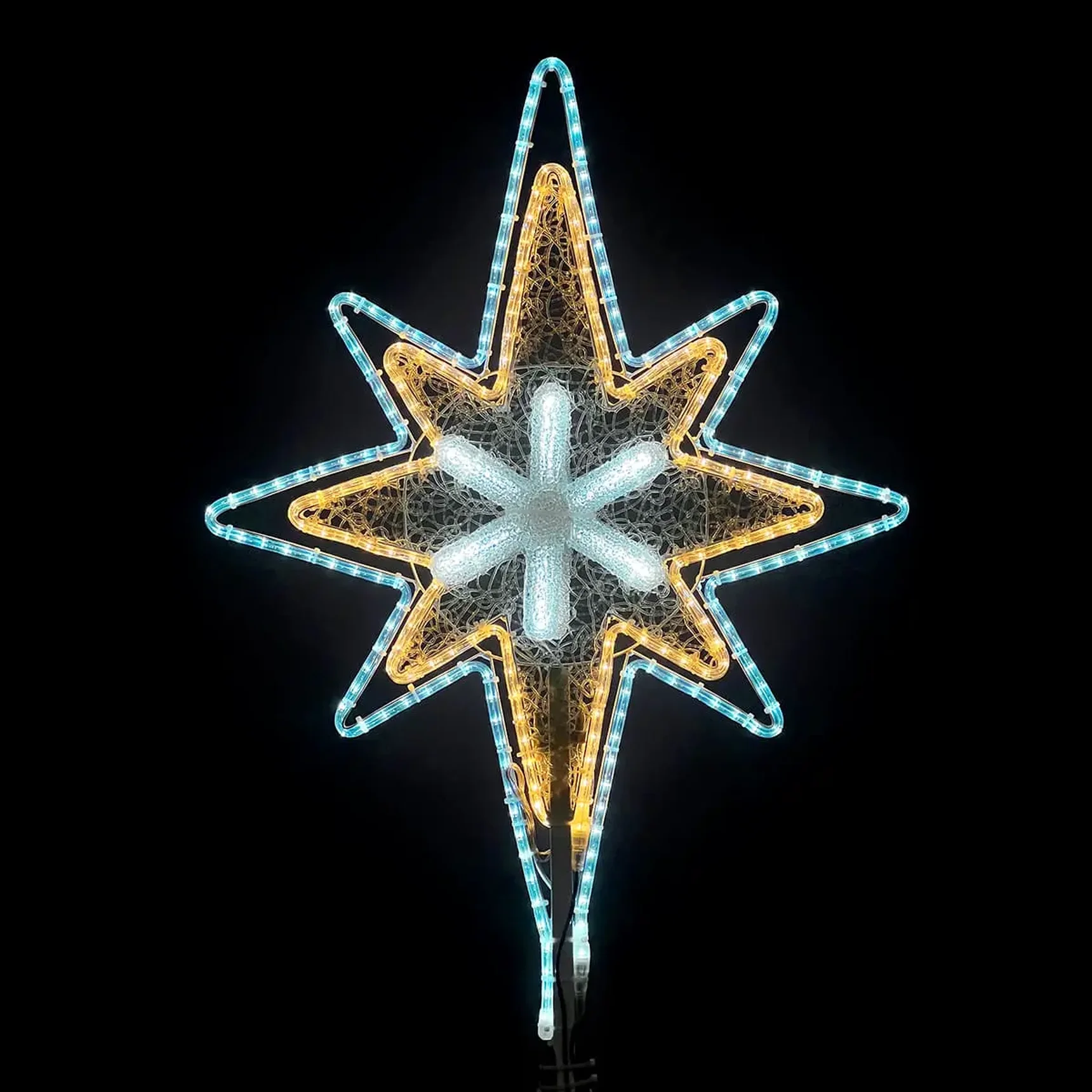 Светодиодная Макушка «Феерия» 100 см, Микс Белого и Тепло-Белого с Снежинкой, 220В