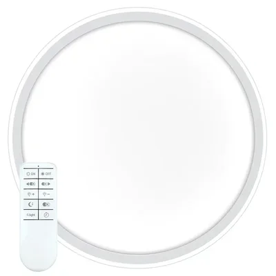 Светильник светодиодный управляемый с пультом, с батарейками 2*ААА, 80W, Max. 5600Lm, 3000К-6500K, IP20, белый AL5800 RING, поставляются в комплекте с пультом и батарейками для него (2 шт)