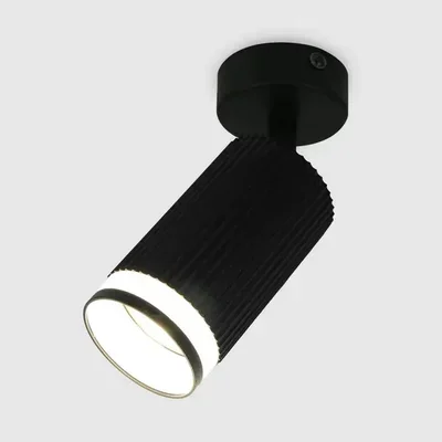 Спот на основании GWL-GU10-M-IP20 Одинарный Черный с Боковым рассеивателем Полосы