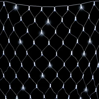 Светодиодная Сеть с Колпачком 2 x 2 м Белая с Мерцанием Белого Диода 220В, 256 LED, Провод Прозрачный ПВХ, IP65