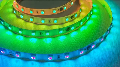 Лента светодиодная SPI, 5050, 60 LED/м, 14,4 Вт/м, 24В , IP20, Цвет: RGB, SWG5PT60-24-14,4-WS2811RGB, 032669