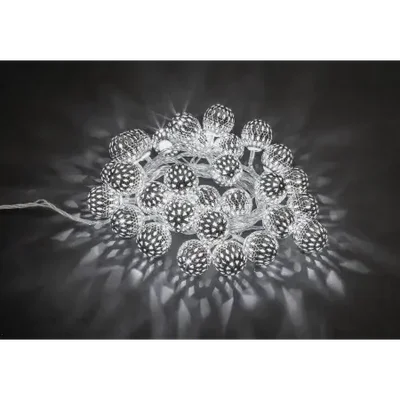 Светодиодная гирлянда NGF-D004-30CW-230-серебряные шарики (металл)