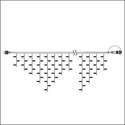 Бахрома (Айсикл) ALEDUS, 220В, 3x0.9 м, белый провод, ПВХ, белый, с мерцанием