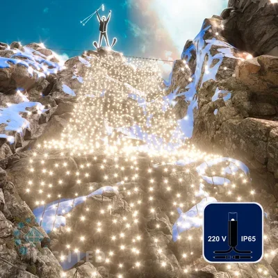 Светодиодный занавес, 74 Ватт, IP54, 200x900, провод Черный, RL-C2*9-CB/WW