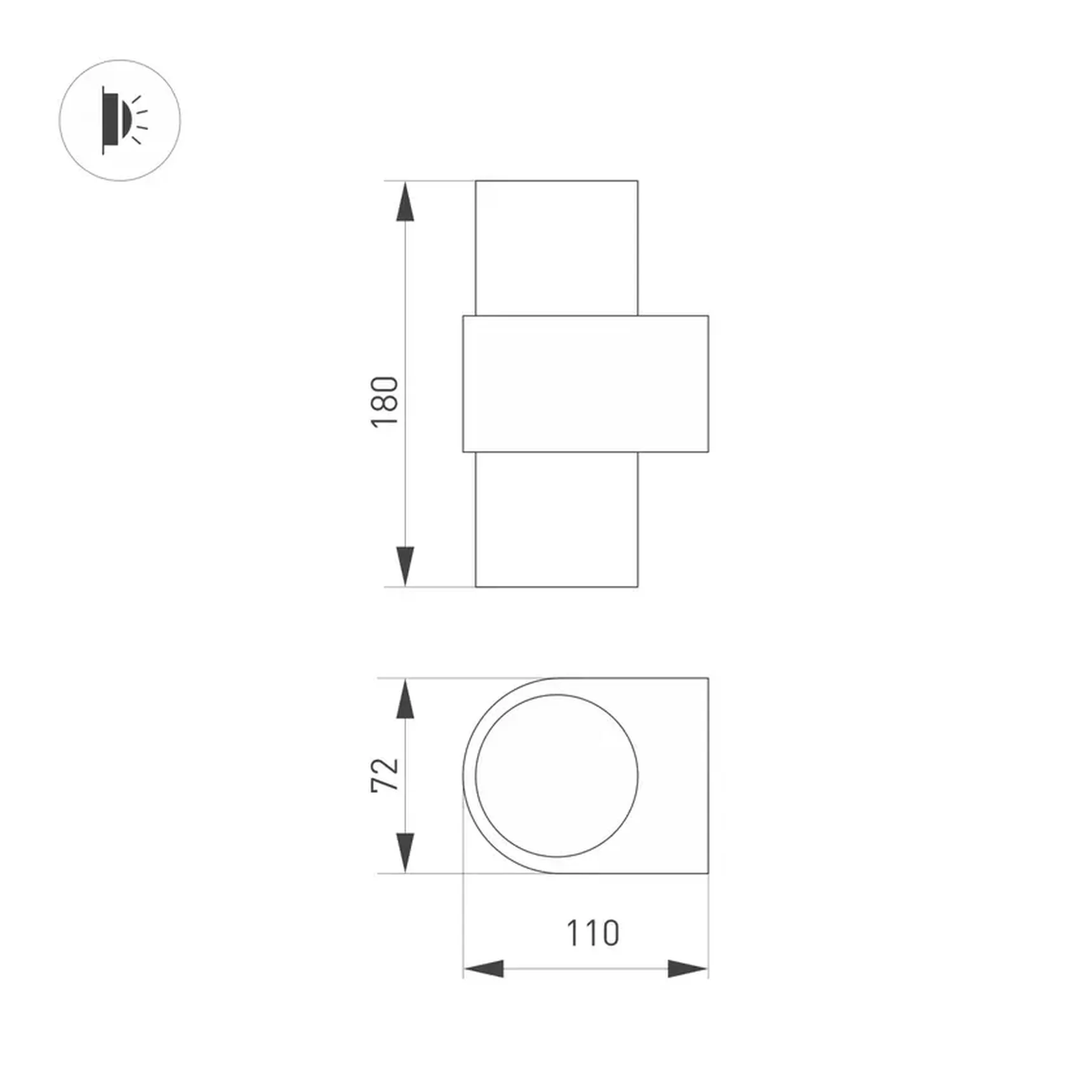 Светильник SP-SPICY-WALL-TWIN-S180x72-2x6W Day4000 (WH, 40 deg) (Arlight, IP20 Металл, 3 года)