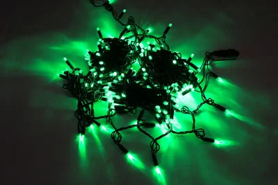 LED-PLS-200-20M-240V-G/BL-W/O,зеленая/черный провод, соед. (без силового шнура) С КОЛПАЧКОМ