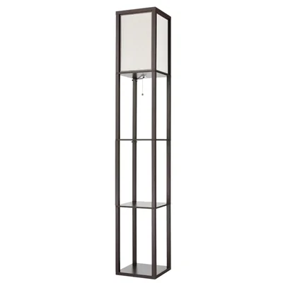 8090/1F COMFI LN25 кофейный/белый, дерево/текстиль Торшер Е27 1*60W 220V PRACTIC