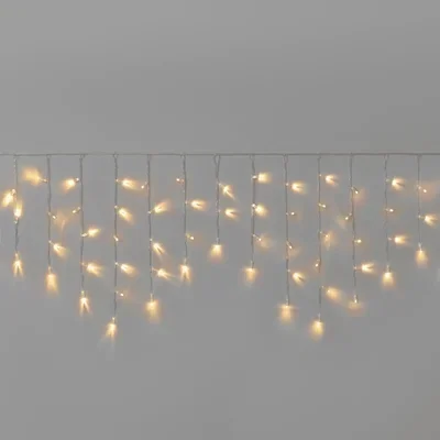 Гирлянда Бахрома INOXHUB 3х0.6м, 108 LED, 220В, IP65, прозрачный провод, ТЁПЛАЯ БЕЛАЯ
