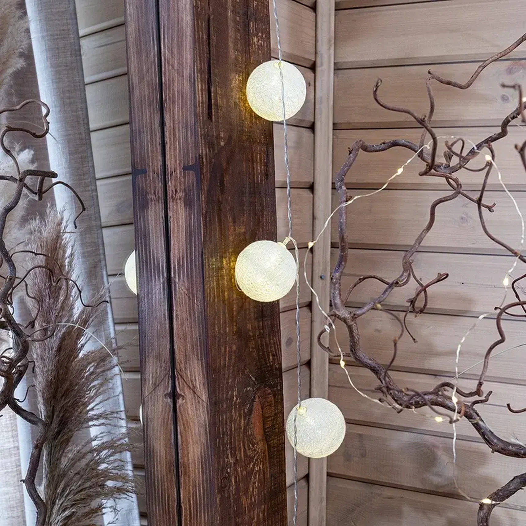 Тайские фонарики Пломбир 1.5 м, 10 LED, прозрачный ПВХ, цвет свечения теплый белый, 2 х АА (батарейки не в комплекте) NEON-NIGHT