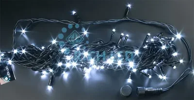 Светодиодная гирлянда 100 LED, 4.8 Ватт, IP54, для улицы и помещения, провод черный, Свечение: постоянное, RL-S10C-24V-B/W