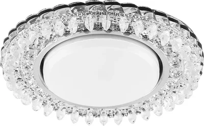 Светильник встраиваемый со светодиодной подсветкой 20LED*2835 SMD 4000K, 15W GX53, без лампы, прозрачный, хром, CD4027 с драйвером в комплекте