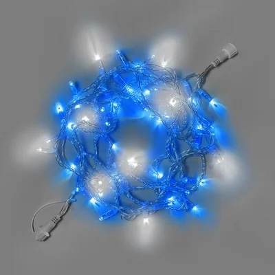 Светодиодная гирлянда INOXHUB Нить 10м, 100 LED, соединяемая, с мерцанием, 24В, IP65, прозрачный провод, СИНЯЯ
