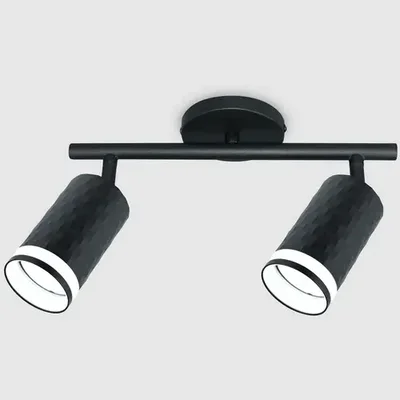 Спот на основании GWL-2GU10-M-IP20 Двойной Черный с боковым рассеивателем Кирпич