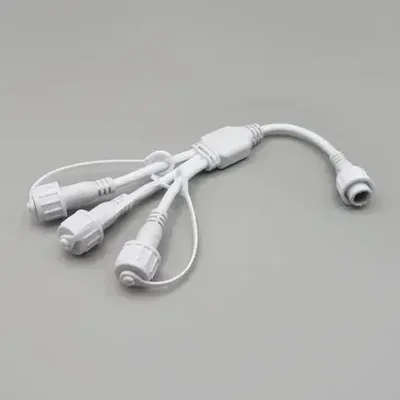 Разветвитель универсальный для гирлянд 2-pin INOXHUB, 1-3, БЕЛЫЙ провод