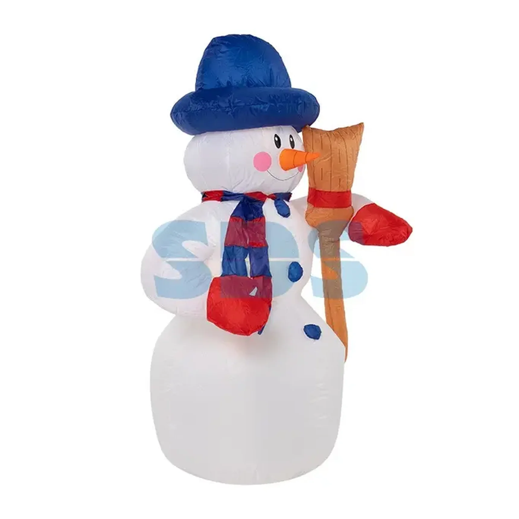 3D фигура надувная "Снеговик с метлой",  размер 180 см,  внутренняя подсветка 4 LED,  компрессор с адаптером 12В,  IP 65 NEON-NIGHT