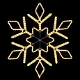 Светодиодная Снежинка Ø0,8м Тепло-Белая, Дюралайт на Металлическом Каркасе, IP54