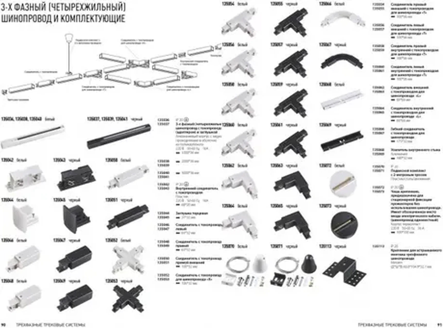 Трехфазный шинопровод 3 метра Novotech Track 3L 135041 220V