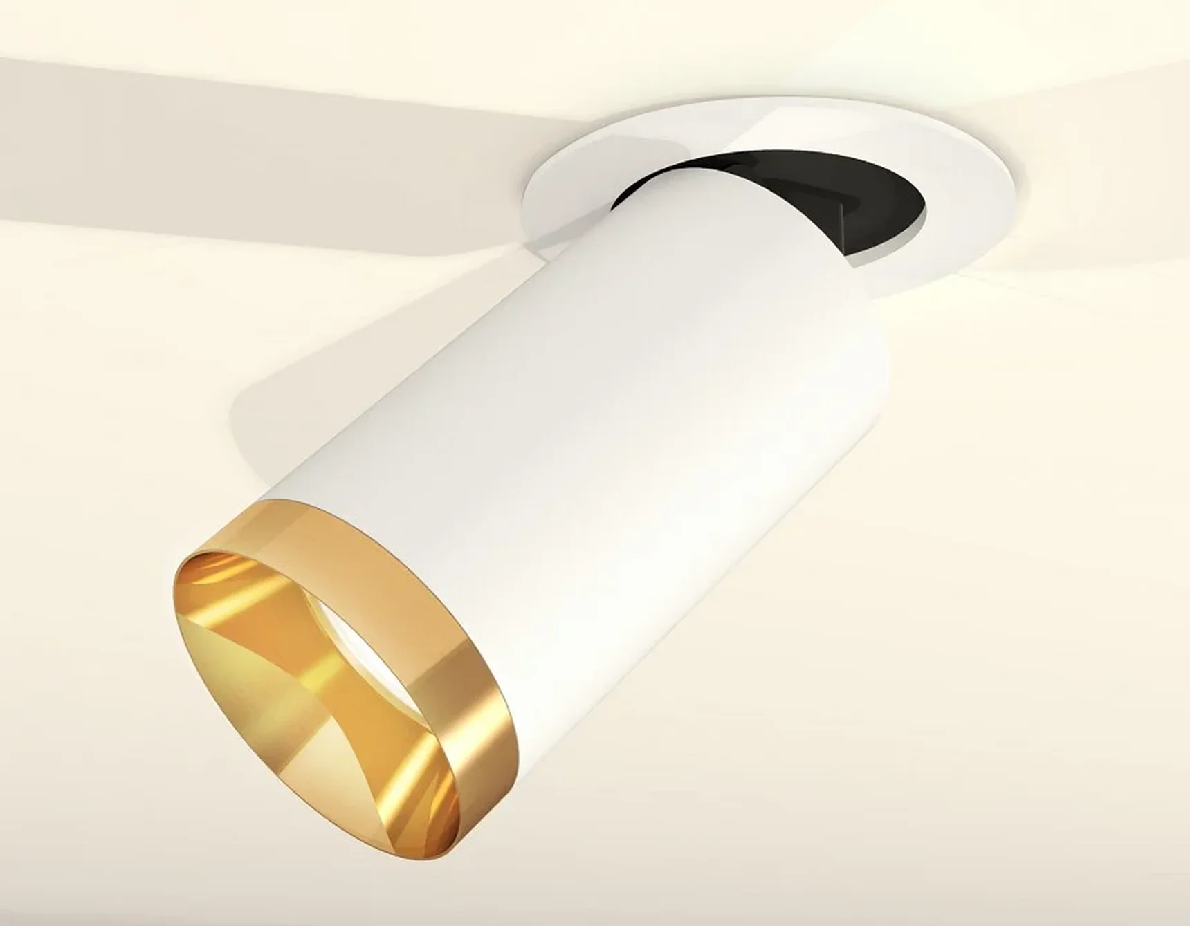 Комплект встраиваемого поворотного светильника XM6322204 SWH/PYG белый песок/золото желтое полированное MR16 GU5.3 (A2241, C6322, N6134